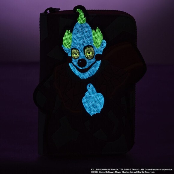 Loungefly Killer Klowns from Outer Space Jumbo Cosplay Glow Zip Around Wallet‎ - Picture 3 of 7
